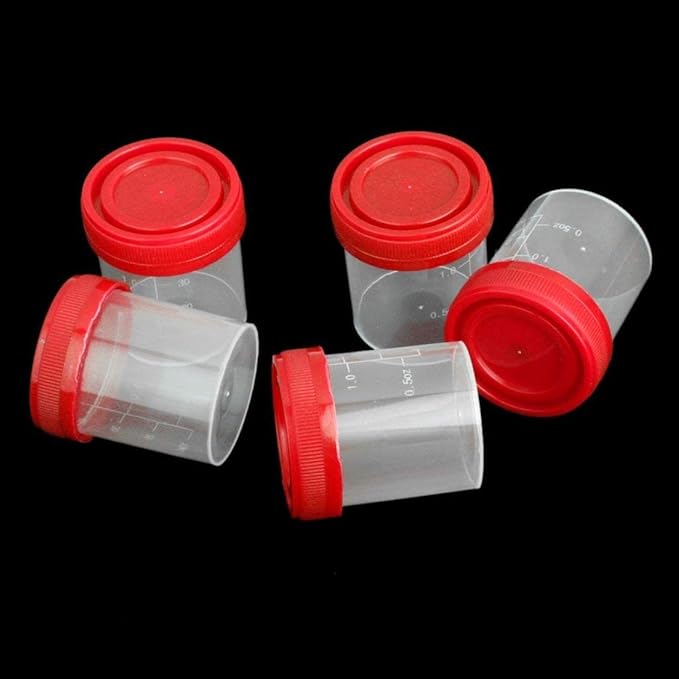 Measuring Cup Plastic Graduierten Measuring Cup Sterile Container with Lid 40ML 5Pcs Random Color