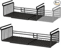 Extendable Under Shelf Storage Basket, Hanging Baskets Under Cabinet Shelf Organizer, for Cabinet Pantry Kitchen Cupboard Desk Counter Bookshelf Space Saver Heavy Duty Slide-in (Black, 2 Pack)