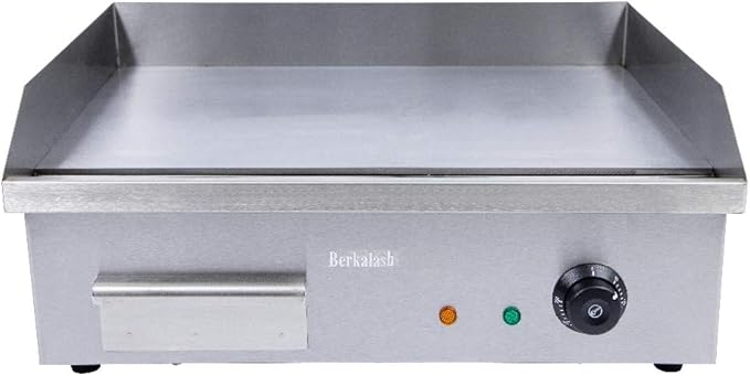 Commercial Electric Griddle 110V 3000W Electric Flat Top Griddle Non-Stick Teppanyaki Grill, 22'' x 14'' Cooking Plate, Stainless Steel Restaurant Electric Countertop Griddle Tabletop Grill
