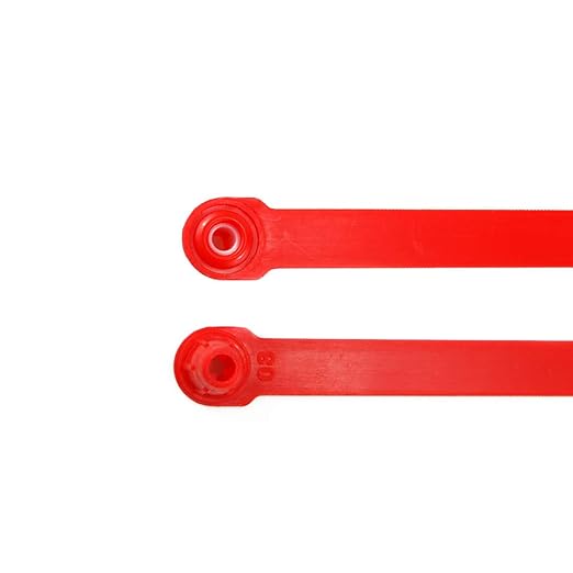 Leadseals(R) 100 Red Plastic Seals Truck Trailer Seals Numbered Security Tags Tamper Evident Tags Safety Ties Plastic Locks for Cargo Container Shipping Transport, Tamper Resistant