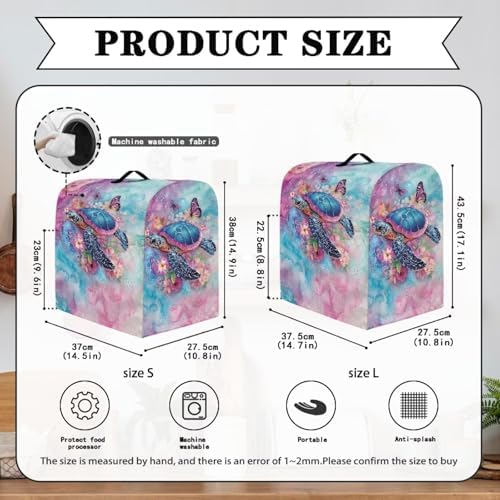 Sea Turtle Stand Mixer Covers Decoration Kitchen Aid Mixer Cover Dust Cover with Pockets and Handle Kitchen Accessories Mixer Covers Hibiscus Butterfly Mixer Cover