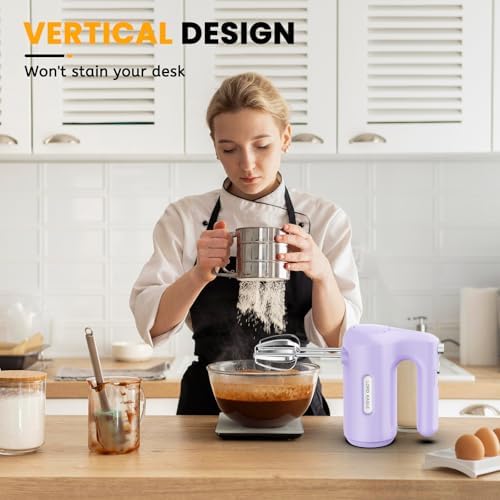 5-Speed Hand Mixer Electric With 4 Mixing Bowls Set