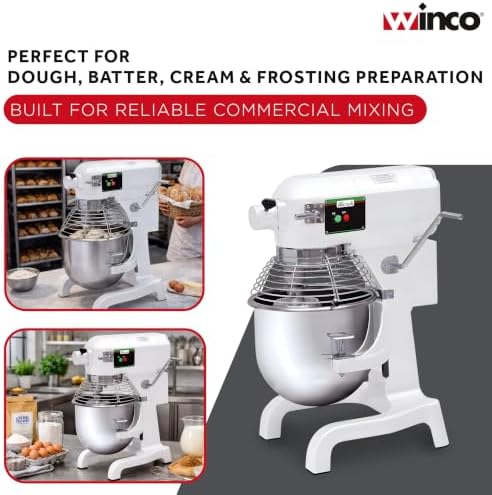Winco 20 L Commercial-Grade Planetary Mixer with Hub