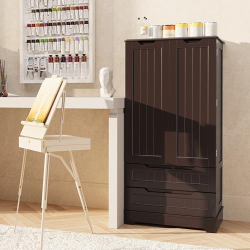 Gizoon 47'' Kitchen Pantry Cabinet with Drawers for Dining Room, Dark Brown