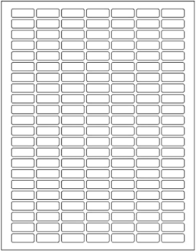 White Printable Labels Sheets + Bonus Color Labels Produce Excellent Results with Standard Laser Printer-Template Included! White Rectangular Stickers (1" x 0.375") - 7850 Pack