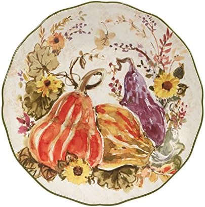 Certified International Harvest Morning Salad/Dessert Plates, Multicolor, Medium, Set of 4