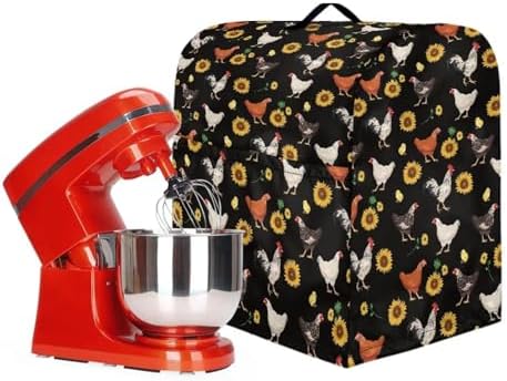 Stand Mixer Cover Dust Covers for 4.5qt-5qt Rooster with Sunflower Dustproof Cover Protector Compatible with 4.5-5 Quart Kitchen Aid Mixer