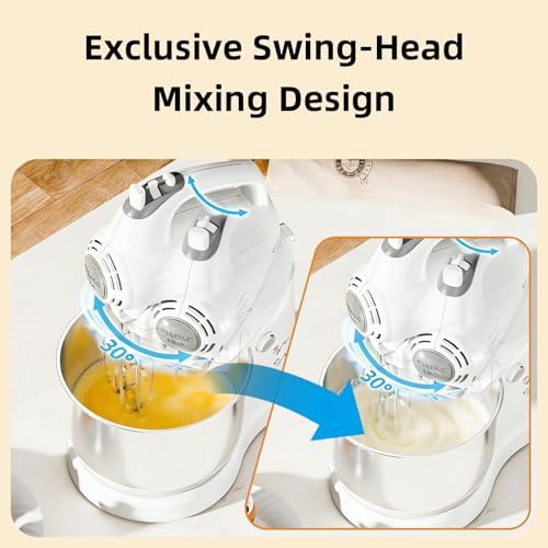 3.2QT 2-in-1 Stand Mixer, White