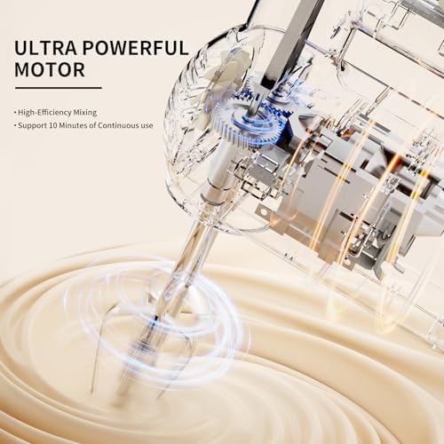 Hand Mixer Electric 5-Speed Upgraded Motor Turbo White