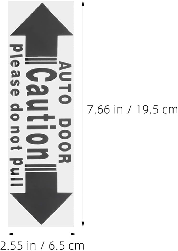NUOBESTY Car Door Warning Stickers 4pcs Set, Automatic Sliding Door Safety Decals, Black Self-Adhesive Vehicle Window Caution Labels for Minivans and Cars