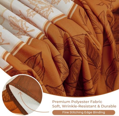 Romanstile Fall Thanksgiving Round Tablecloth 70 Inch, Orange