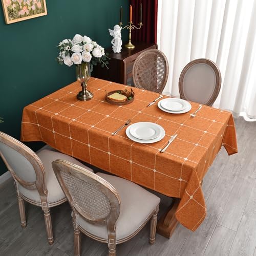 Zobesta Fall Table Cloth Burnt Orange Tablecloth Rectangle 70x53 Inch
