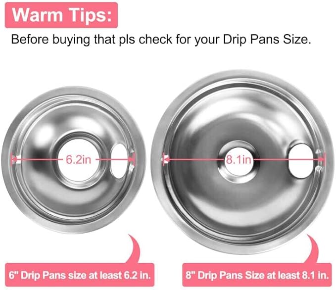 Upgraded MP22YA 4 Pack Electric Range Burner Element Unit Set, 2 x MP15YA 6" and 2 x MP21YA 8" Stove Burners Replacement for Kenmore Hardwick Maytag Norge Whirlpool Electric Range Stove Parts