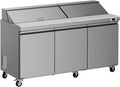 72’’ W Commercial Refrigerator Sandwich Salad Prep Table Refrigerators 3 Door with 18 Pans, Prep Station Fridge for Restaurant, Bars, Shops