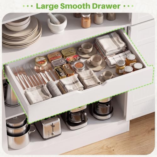 Unikito 71" Tall Kitchen Pantry Storage Cabinet with 2 Built-in Drawers