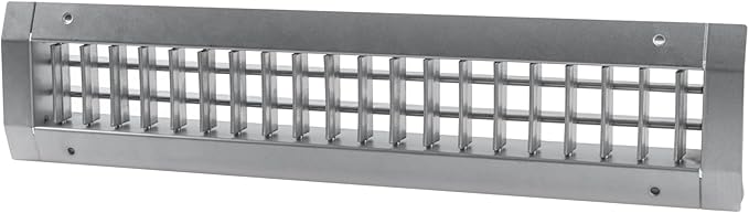 17" x 3" Grille for Round Spiral Duct - Galvanized Steel Register Vent Cover for HVAC Ducting System - 2 Way Adjustable Louver Blades - Air Duct Ventilation Grill Conditioner/Air Exhaust
