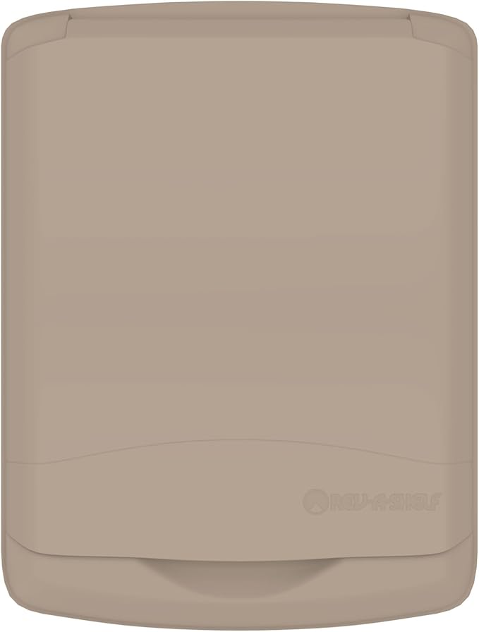 Rev-A-Shelf 35 Qt Polymer Plastic Trash Can Replacement Lid for Kitchen or Laundry Room Sliding Cabinet Base Lid Only, Champagne, RV-35-LID12-1-40
