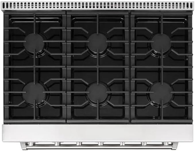 KOSTCH 36 inch Professional Freestanding Pro-Style Natural Gas Range or Liquid Propane Gas Range with 6 Burners, 6.0 cu.ft. Oven Capacity, in Stainless Steel - KOS-36RG03M (Black)