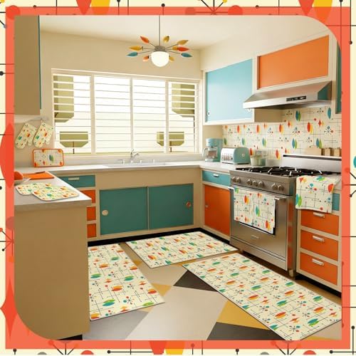 11 Pcs Mid Century Modern Kitchen Decor Set, Mid Century