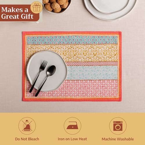 Maison d' Hermine Placemats Set of 4 Reusable 100% Cotton (13"x19")