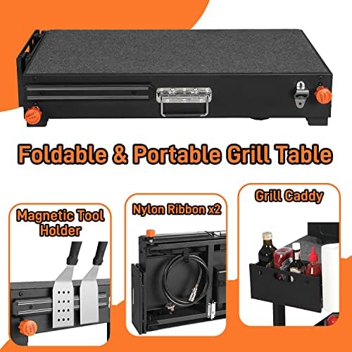 EUTRKei Grill Table & Table Cover, Blackstone Griddle Table with Cart Cover