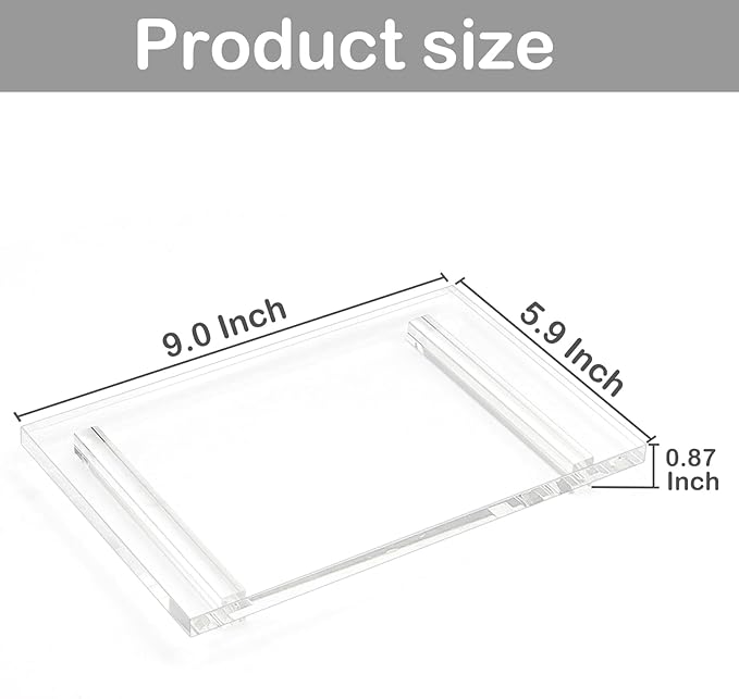 Acrylic Soap Tray, Soap Pedestal Stand Sink Tray, Soap Bottle Riser Stand for Kitchen Bathroom, Clear