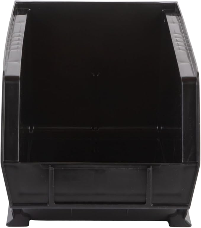 Hudson Exchange 15" x 8" x 7" Plastic Stackable Storage Bin and Hanging Container, Black