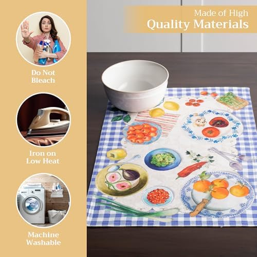 Maison d' Hermine Placemats Set of 4 Reusable 100% Cotton (13"x19")