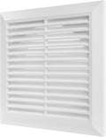 Repa Market 6 Inch (Opening) White Air Vent Cover - Plastic Fresh Air Intake Vent for Round Duct - Register Vent Cover with Mesh Screen - Wall or Ceiling HVAC Return Air Register - Modern Soffit Vents