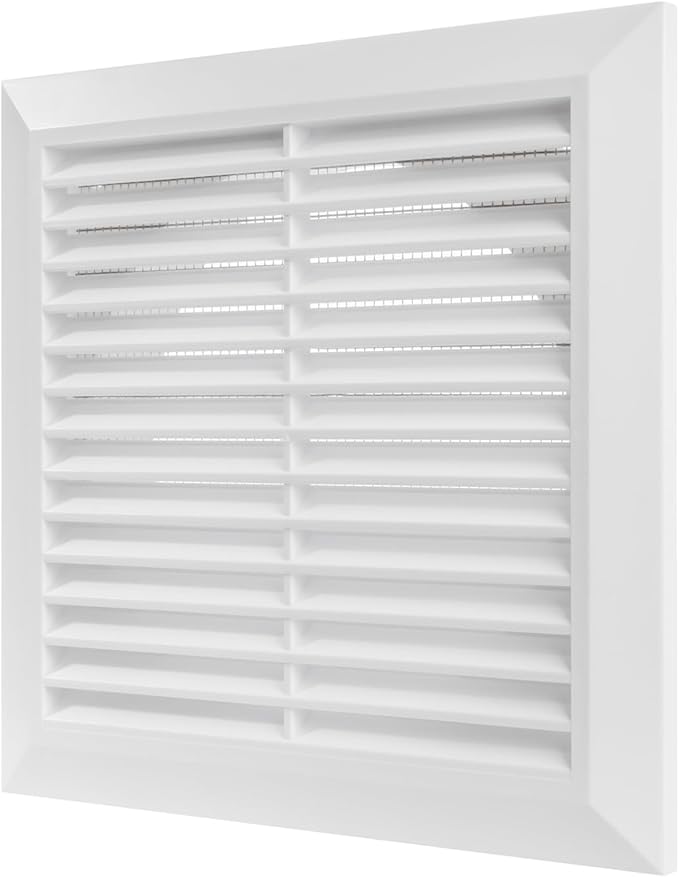 Repa Market 6 Inch (Opening) White Air Vent Cover - Plastic Fresh Air Intake Vent for Round Duct - Register Vent Cover with Mesh Screen - Wall or Ceiling HVAC Return Air Register - Modern Soffit Vents