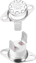 uxcell KSD301 Thermostat 190°C/374°F 10A Normally Closed N.C Adjust Snap Disc Temperature Switch for Microwaves,Oven,Coffee Maker 2pcs,Ceramic Material