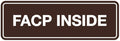 Signs ByLITA Standard FACP Inside Sign | Fire Safety Signage (Dark Brown) - Medium 1 Pack