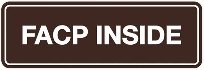 Signs ByLITA Standard FACP Inside Sign | Fire Safety Signage (Dark Brown) - Large 1 Pack