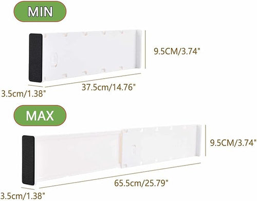 12 Pack Drawer Dividers for Clothes, 3.74" High 14.76"-25.79" Adjustable Expandable Dresser Drawer Organizer, Clear Plastic Separators for Dresser, Baby Clothing, Underwear, Cosmetic, Toile