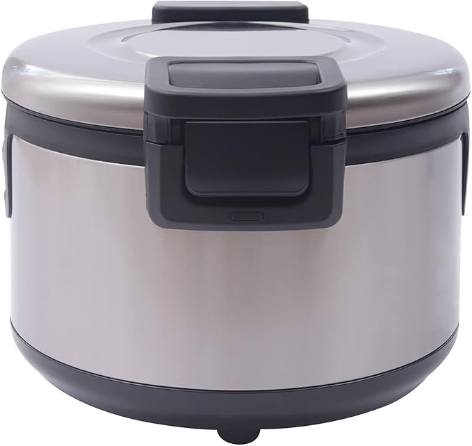 Commercial Rice Warmer, 110V 100W Large Stainless Steel Rice Cooker Warmer (Not a Cooker) 19L/20Qt Adjustable Temperature Warmers w/Non-Stick Inner Pot for Restaurants (19L / 20Qt 410 Stainless Steel)