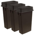 3 pack 23 Gallon Waste Bin with Swing Lid, Heavy-Duty Trash Can, Slim Rectangular Garbage Bin, Durable Waste Container, Recycling Bin, Plastic Wastebasket for Kitchen, Garage, Restaurants, Office