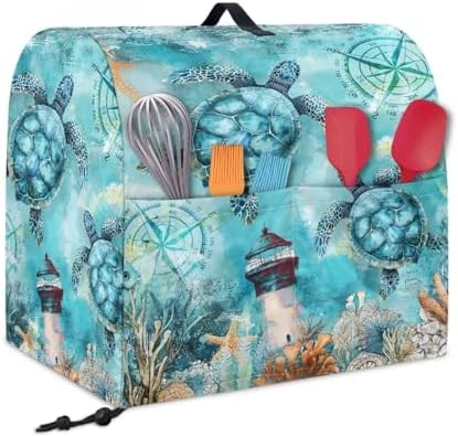 Sea Turtle Print Mixer Covers Kitchen Small Appliance Dust Cover Compatible with 6-8 Quart Mixer Universal Size
