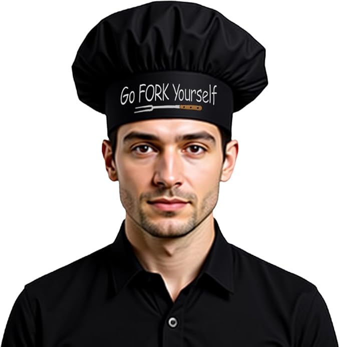 The Apron Place Adjustable Professional Chef Hats, Multiple Personalized Embroidered Designs to Choose from, Made in The USA