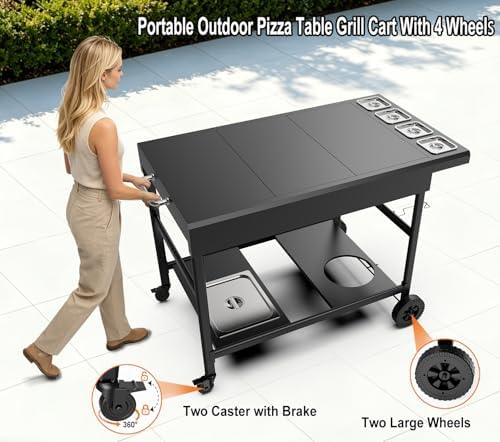 Outdoor Pizza Oven Table with Topping Station