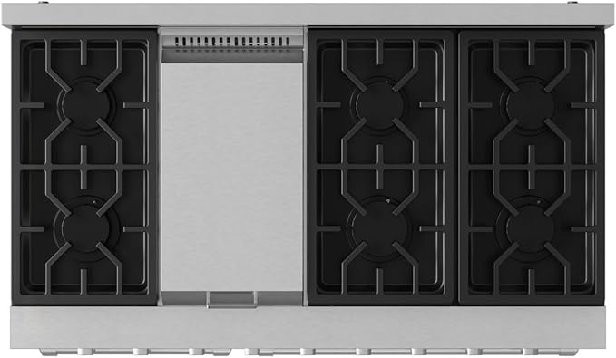 Gordon Ramsay by THOR Kitchen 48 Inch Professional Gas Range with Double Oven in Stainless Steel