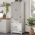 DWVO 72" Kitchen Storage Cabinet with Drawer and Adjustable Shelves, White