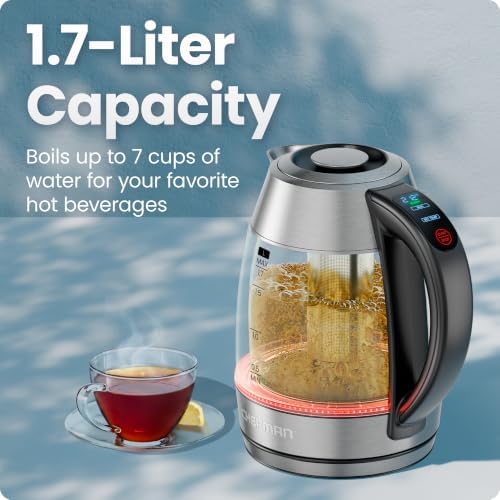 Chefman Cool Touch 1.7 L Double-Wall Electric Kettle with Tea Infuser - Image 4