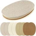Oval Woven Placemats Set of 8 Heat Resistant Placemats 17.5 x 12 Inches Farmhouse Cotton Rope Place Mats for Dining Tables Trivets for Hot Dishes, Mixed Brown