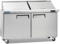 ICECASA 60" W Commercial Refrigerator Sandwich&Salad Prep Table Mega Top 2 Door Stainless Steel Counter Fan Cooling Refrigerator with 24 pans-60 Inches for Restaurant, Bar, Shop, etc