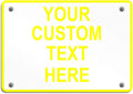 Aluminum Weatherproof Metal Sign Multiple Sizes Custom Personalized Text Here White Yellow Caution Horizontal Street Signs 24x18Inches