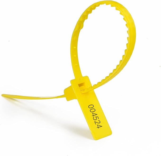 Heavy Duty Plastic Security Seal Self Locking Tamper Evident Shipping Tags 337 mm 13.2" (Yellow 500 PCS)