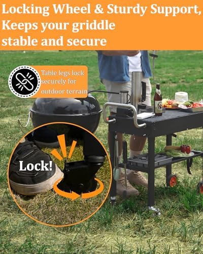 Grill Table and Grill Cover Fit Blackstone Griddle 22” or 17” and stand