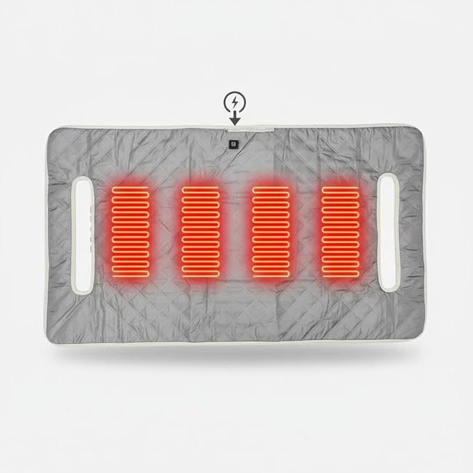 Golf cart Heated seat Cover, 3 Heating Levels and 4 Heating Zones,Non-Slip Universal fit Four-Zone Heating, External Power Supply/Power Bank Heating Options USB/Type-C Power Supply
