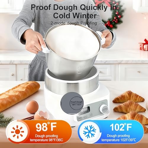 Electric Dough Maker, 6.34QT Automatic Dough Mixer with Kneading & Proofing