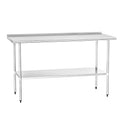 HOCCOT Stainless Steel Table 24" x 60" with Adjustable Undershelf and Backsplash, Commercial Metal Workstations for Kitchen, Garage, Outdoor BBQ